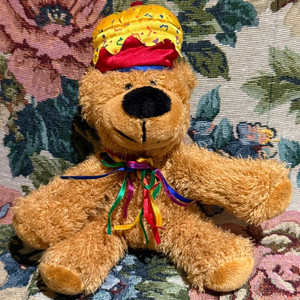 Dan Dee 생일 케이크 모자 곰인형 테디베어 빈티지