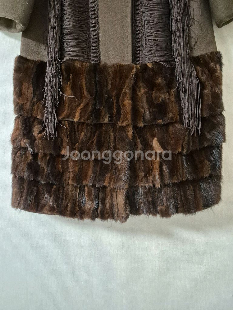 오브제 밍크트리밍 반팔코트(가슴둘레90)--3