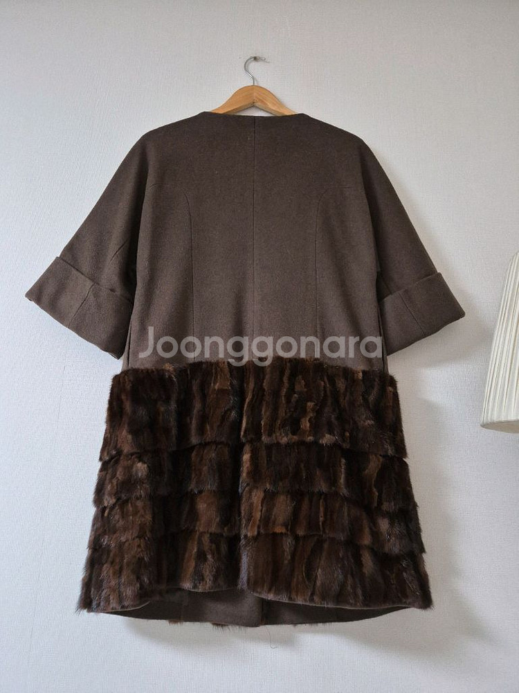 오브제 밍크트리밍 반팔코트(가슴둘레90)--5