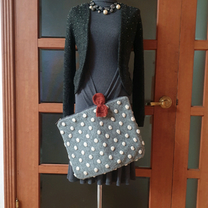 (새제품)골지스판 프릴 폴라원피스 차콜