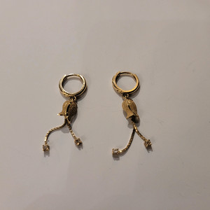 여성)14k 장미 펜던트 귀걸이