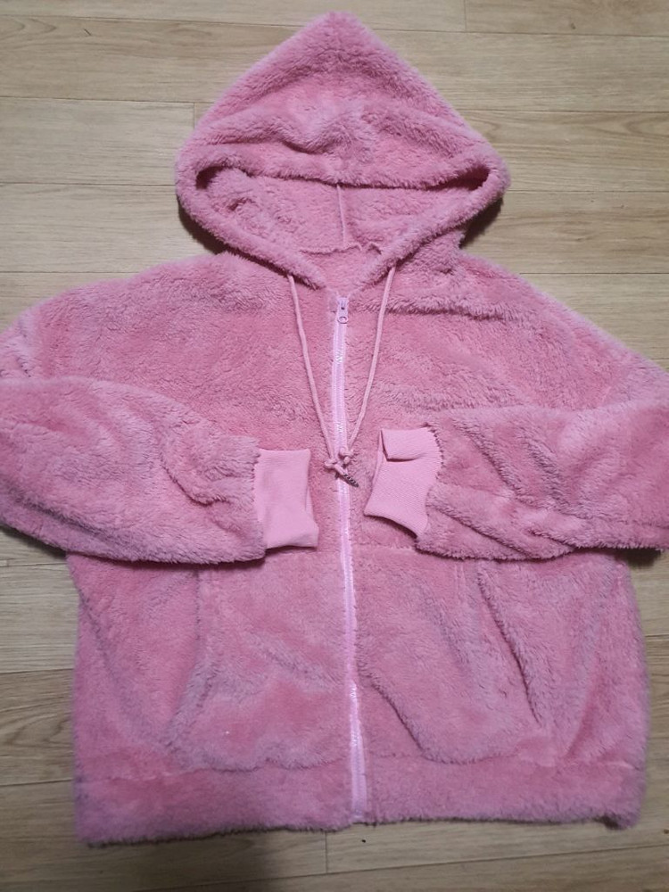 새옷,~88이하/여성 숏기장 오버핏 양털 후리스 뽀글이 후드 자켓 점퍼--0