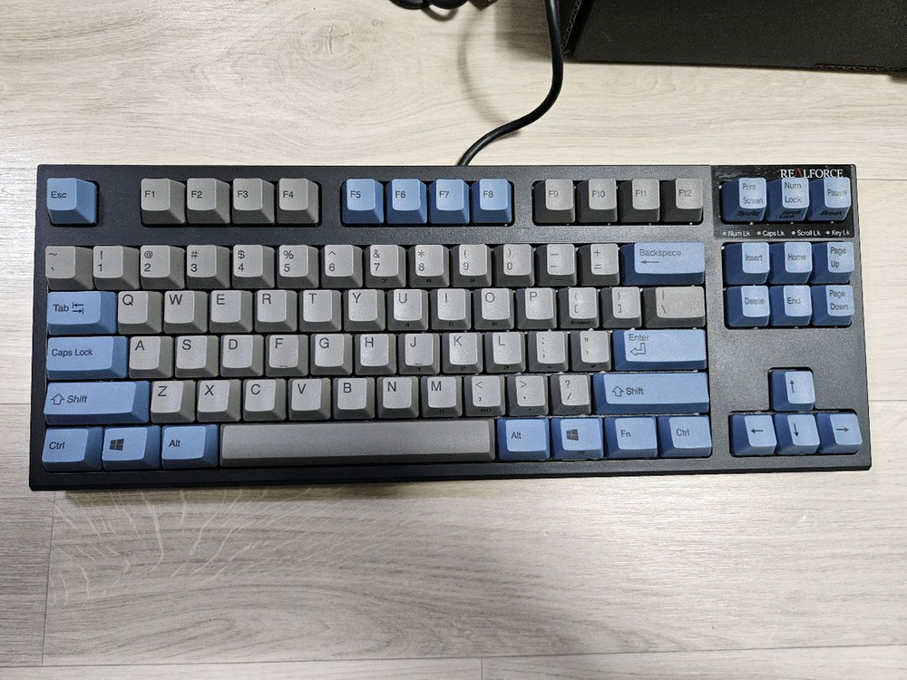 리얼포스 R2 TKL 그레이블루 저소음 45g 균등 토프레 무접점키보드--2