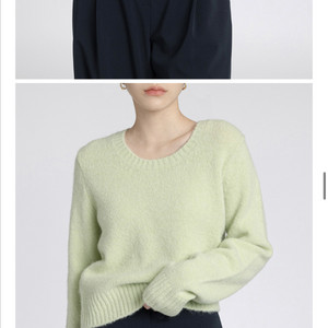 PVCS 스쿱 유넥 니트 옐로우 그린 F