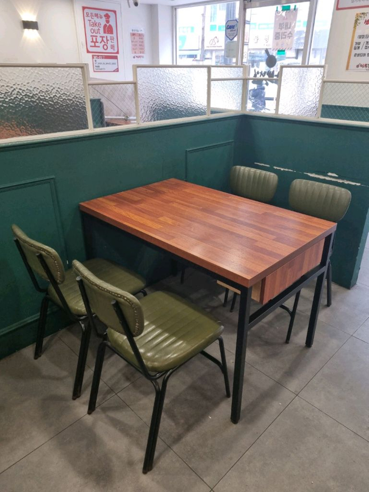 중고 .멀바우테이블 의자세트 이미지
