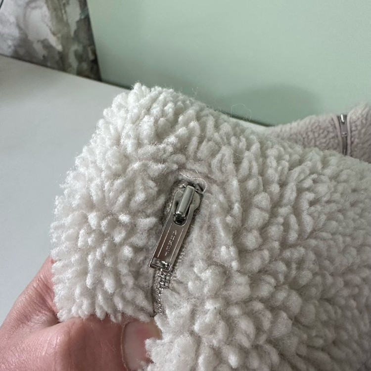 M-L 아르켓 오버핏 아이보리 플리스자켓--2