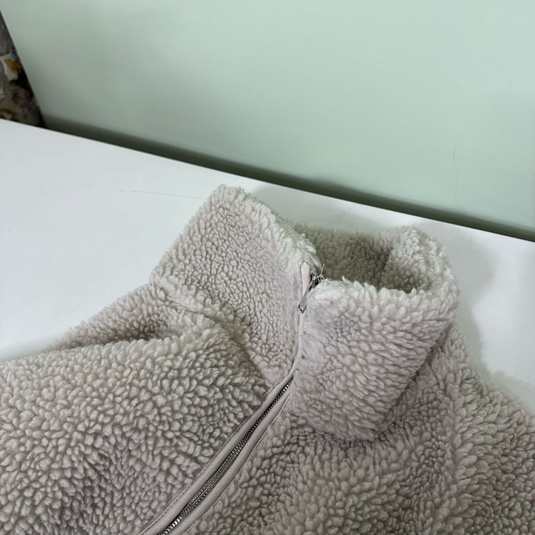 M-L 아르켓 오버핏 아이보리 플리스자켓--3