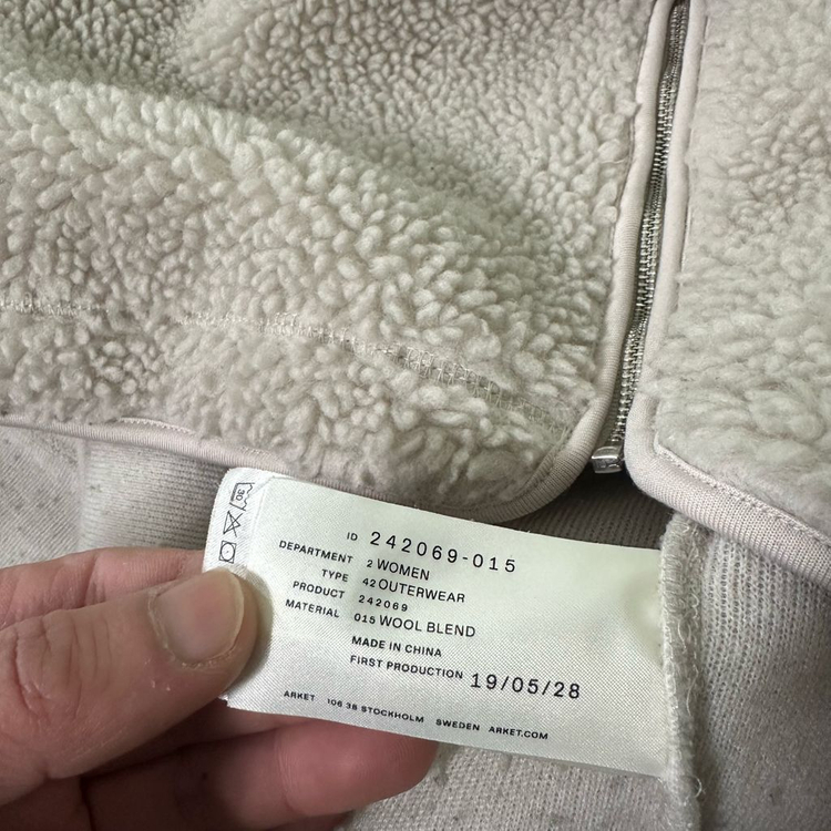 M-L 아르켓 오버핏 아이보리 플리스자켓--8