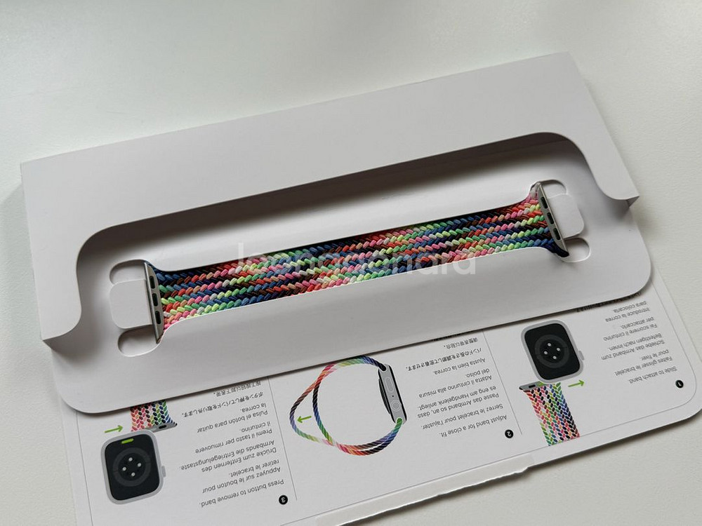 애플워치 정품 브레이드 솔로 루프 S급 46MM 9 사이즈 프라이드 에디션 풀박--4