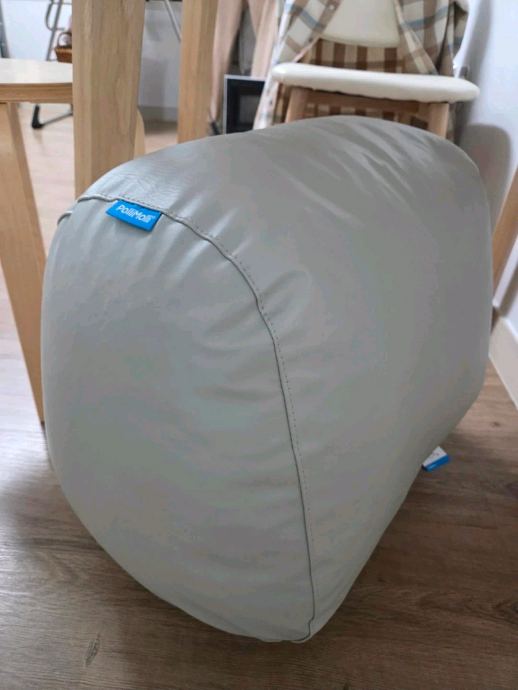 폴리몰리 빈백 에그 풋스툴 인조가죽 발받침대--2