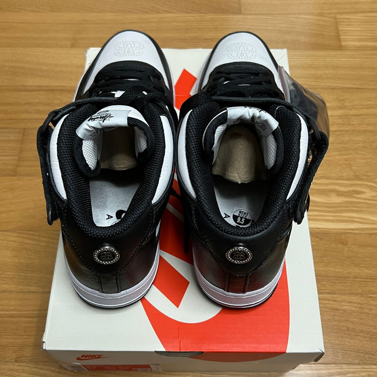 나이키 스투시 에어포스 1 ’07 미드 SP 블랙 앤 라이트 본 275 새제품 DJ7840-002 스니커즈 운동화 이미지