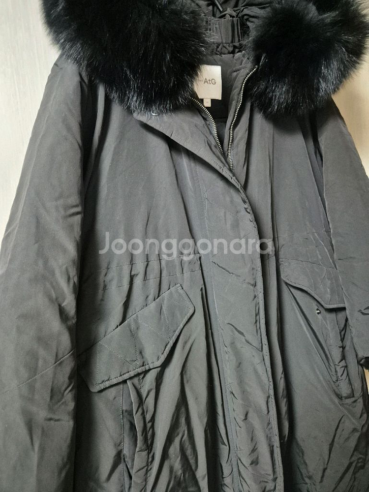 AtG 엣지 구스다운 롱 패딩 폭스퍼 후드 77--3
