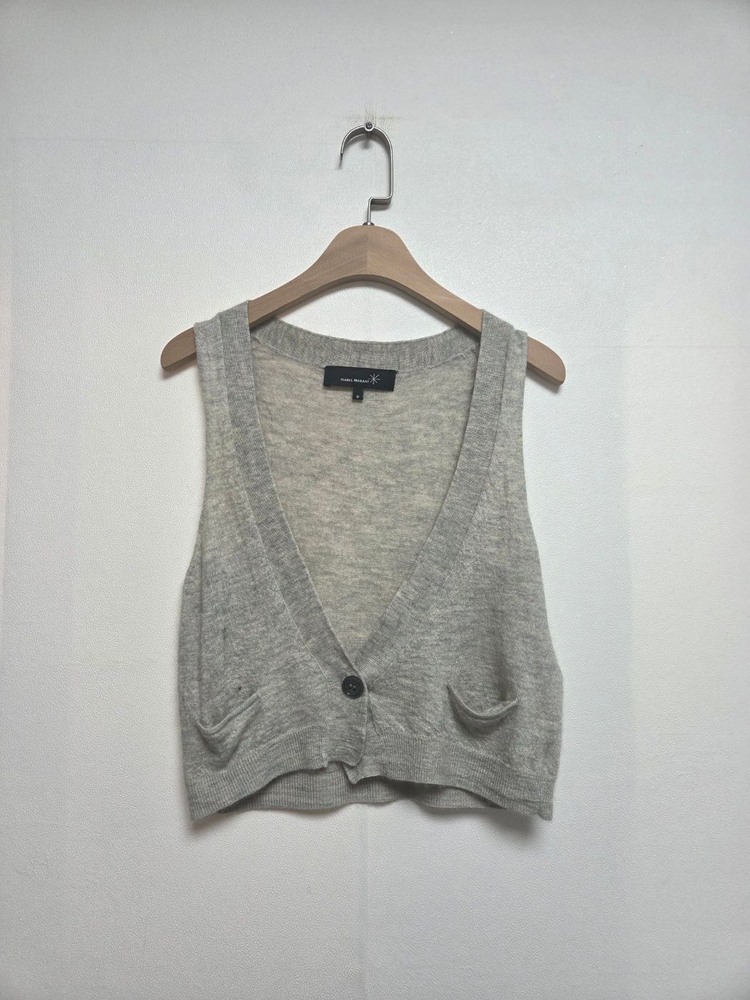 이자벨마랑 캐시미어 실크 혼방 니트베스트 그레이(XS) 이미지