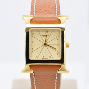 에르메스 H아워 금장 중고명품 여성용 PM 손목시계
