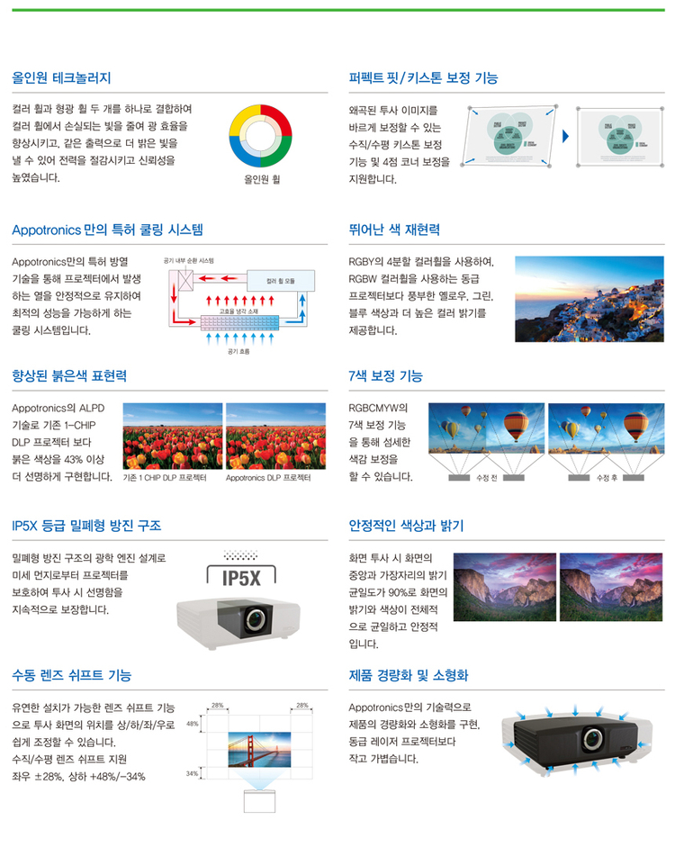 *거의새것* 아포트로닉스 AL-DH800S 8000안시 풀HD 레이저 중고빔프로젝터--6