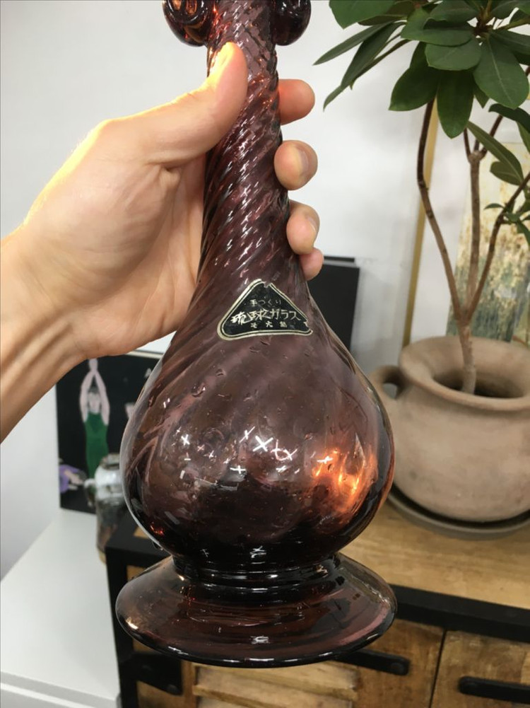 일본 유리 화병 빈티지 소품 인테리어 오브제--2