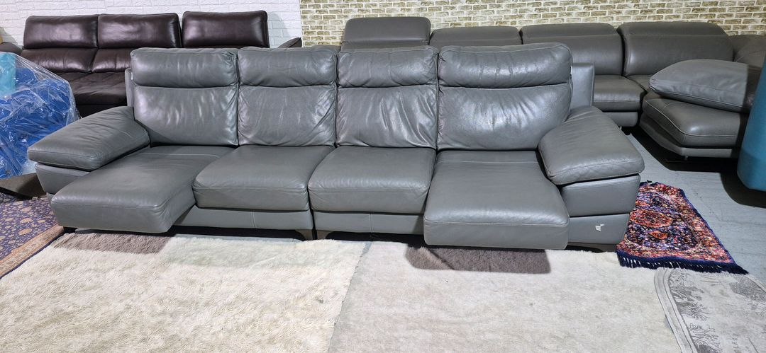 칼리아 이탈리아 이태리 전체 천연가죽 4인 소파쇼파(양쪽 슬라이딩 시트)--3