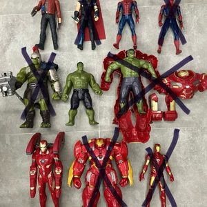 소리나는 마블 어벤져스 장난감팝니다(스타로드,스파이더맨,헐크,아이언맨)
