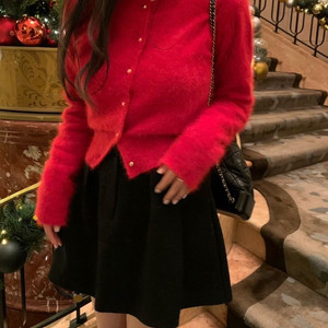 리즈 leeds 더위시 캐롤 부클 스커트 블랙 m