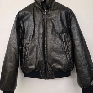 자라 에코 레더 하이넥 블루종 자켓