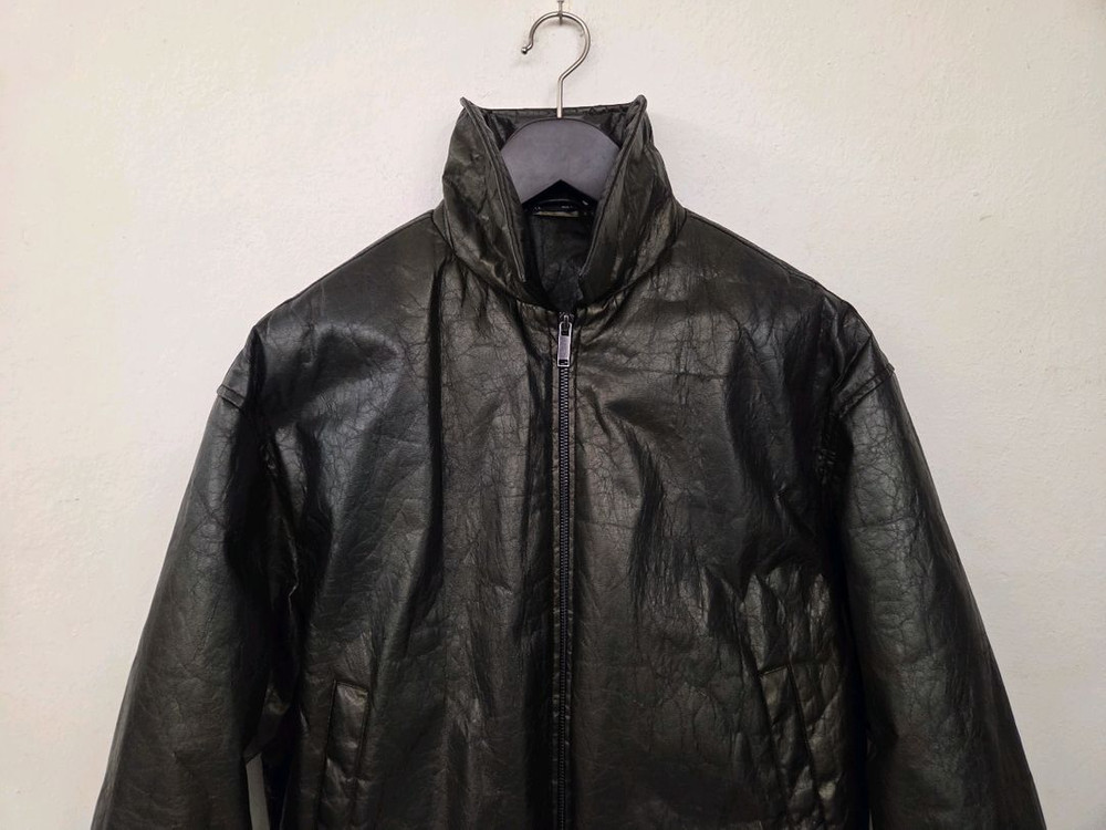 자라 에코 레더 하이넥 블루종 자켓--1