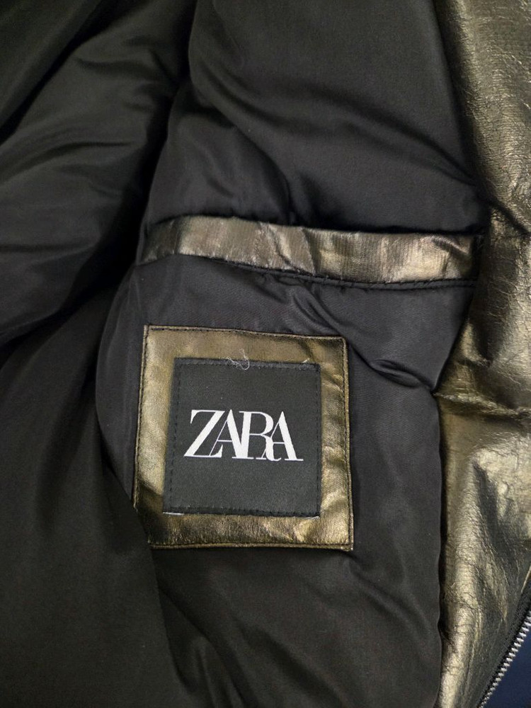 자라 에코 레더 하이넥 블루종 자켓--3