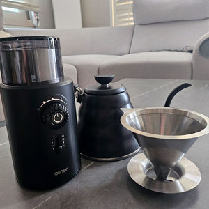 오스너전동커피그라인더 .주전자.스텐커피필터 이미지