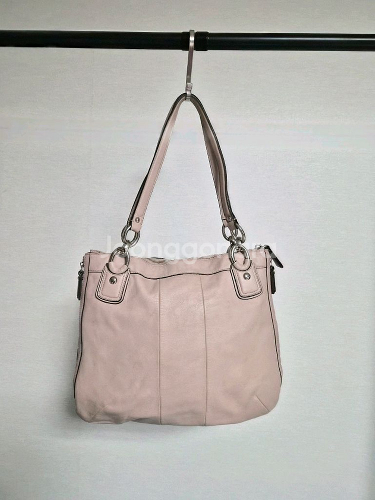 코치 가죽 숄더백 핑크--4