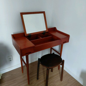 오투가구 스카겐 슬림 콘솔 화장대+매직볼트 스툴