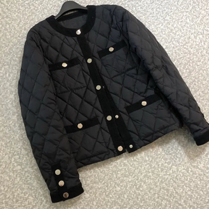 다이아몬드 퀼팅 덕다운 오리털 경량 패딩 라운드 올드머니룩 마쥬