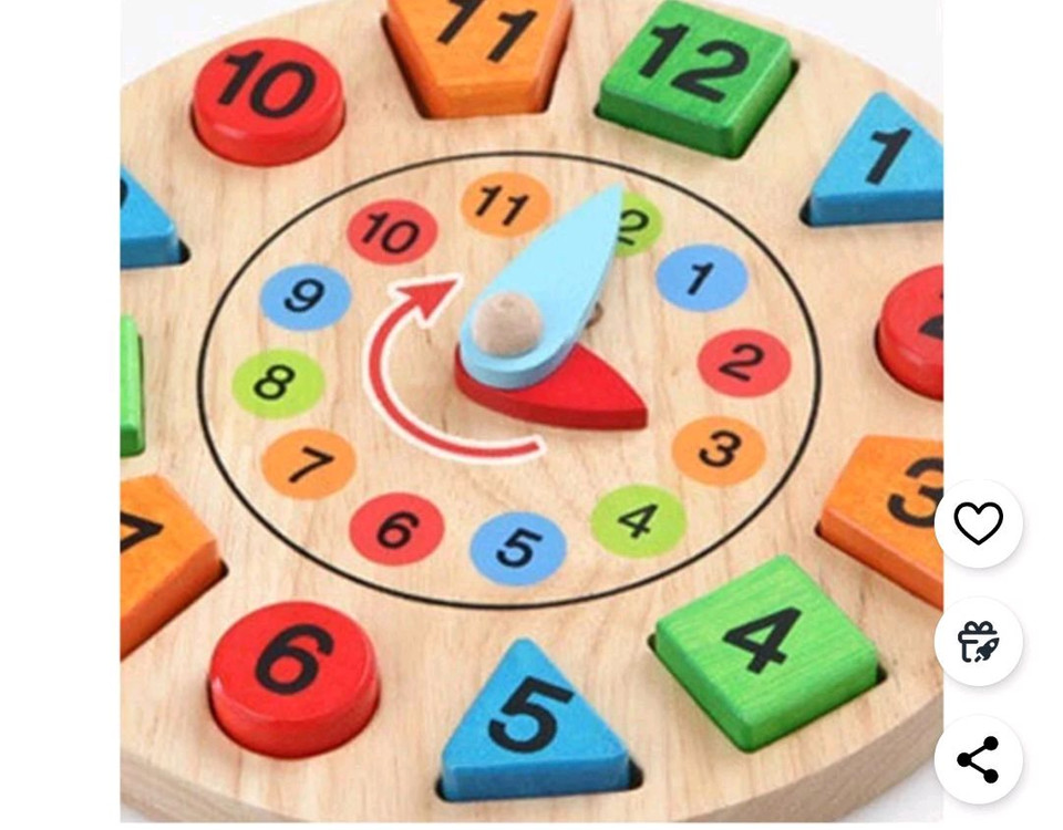 (상태최상) 토도리브로 원목 나무 시계 겸 퍼즐--4