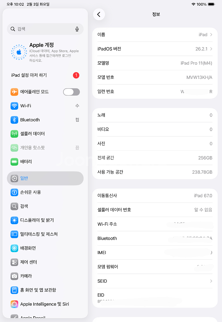 [배성능100] 아이패드 프로 11 m4 셀룰러 256기가 + 케이스--8