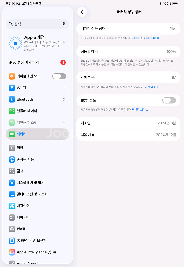[배성능100] 아이패드 프로 11 m4 셀룰러 256기가 + 케이스--9