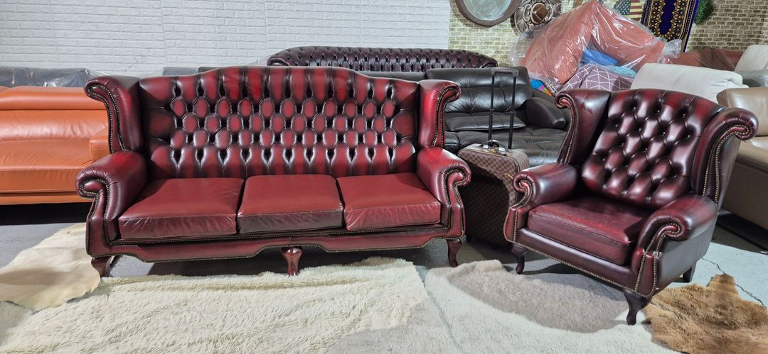 체스터필드 이태리 마스트로또 전체 천연가죽3+1인 소파--1