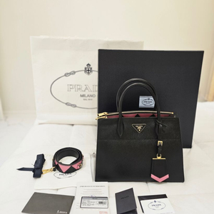 프라다 사피아노 페러다임 토트백 겸 숄더백 블랙 금장