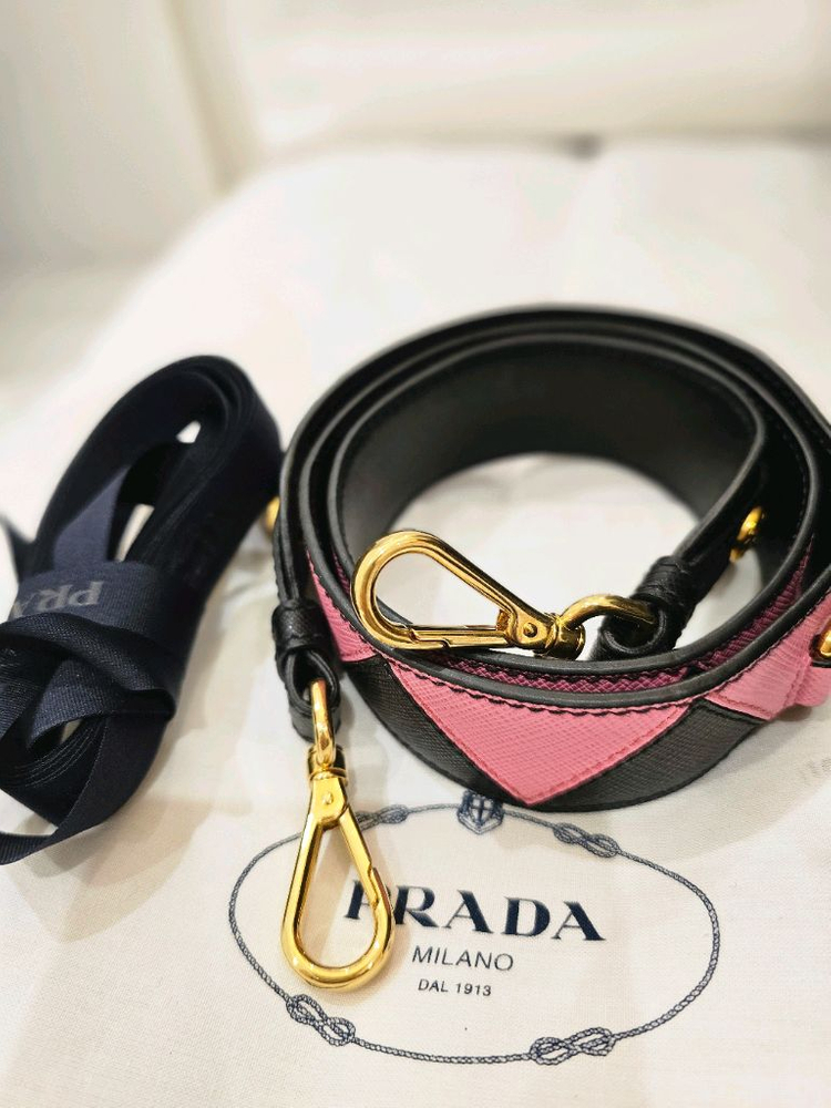 프라다 사피아노 페러다임 토트백 겸 숄더백 블랙 금장--4