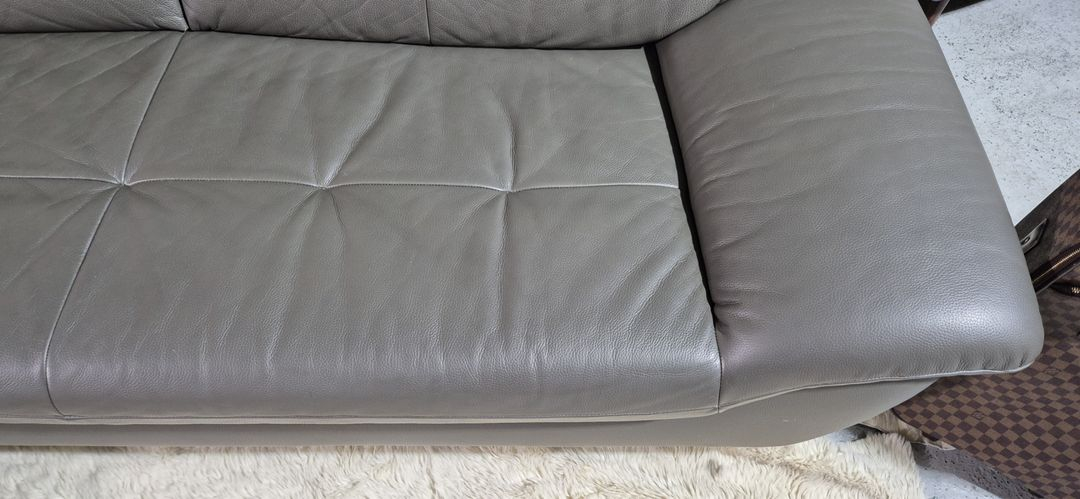 자코모 이태리 천연 통가죽 4인 카우치 소파--3