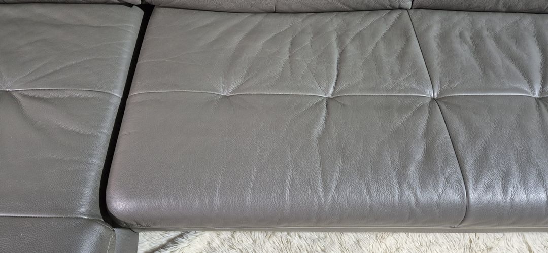 자코모 이태리 천연 통가죽 4인 카우치 소파--5