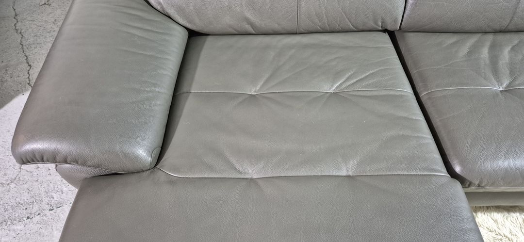 자코모 이태리 천연 통가죽 4인 카우치 소파--6