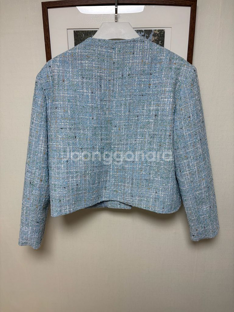 베니토 트위드 하늘색 자켓--1