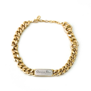 DIOR 디올 여성 몽테인 30 볼드 체인 초커 목걸이 골드 피니쉬