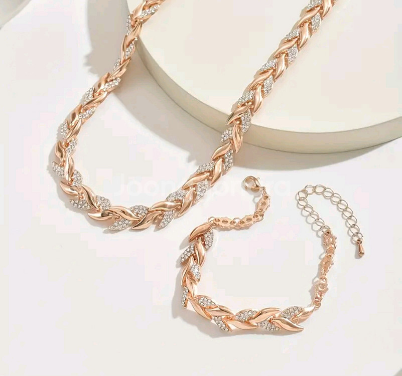 로즈골드 목걸이 팔찌 세트/새상품--3