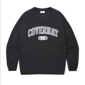 [새상품] XL) 커버낫 컬리지 테크 나일론 맨투맨 블랙