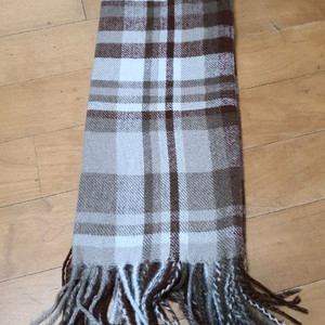 인조 캐시미어 체크 브라운 목도리 머플러