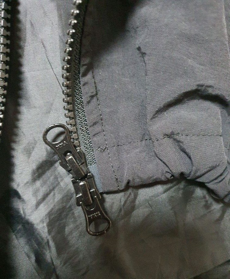 슬로우레코드하우스 나일론 후드 베스트 바스락 블랙 조끼--4