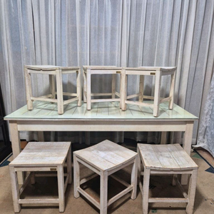 바네스데코 빈티지 원목 테이블 스툴의자세트