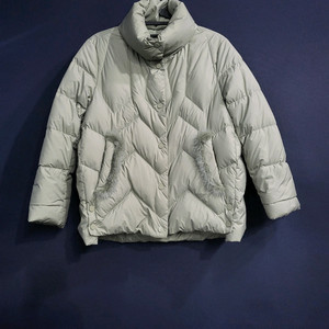 퀼딩 넥 구스다운 포켓밍크 패딩