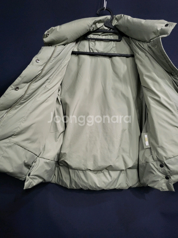 퀼딩 넥 구스다운 포켓밍크 패딩--4