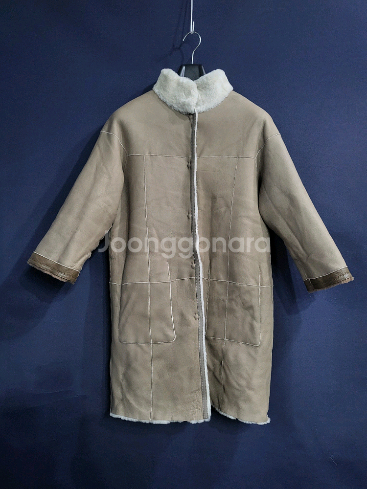 쁘렝땅 리버시블 핸드메이드 양모 양가죽 9부 무스탕(새상품)--1