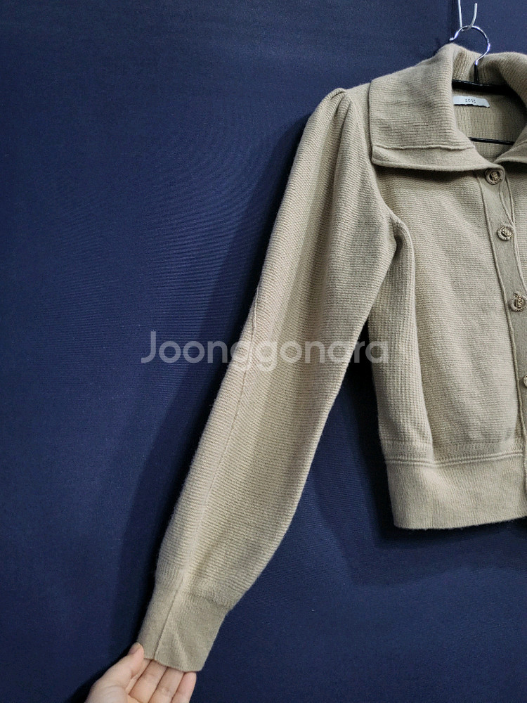 주크 빅카라 캐시미어 크롭 가디건--3